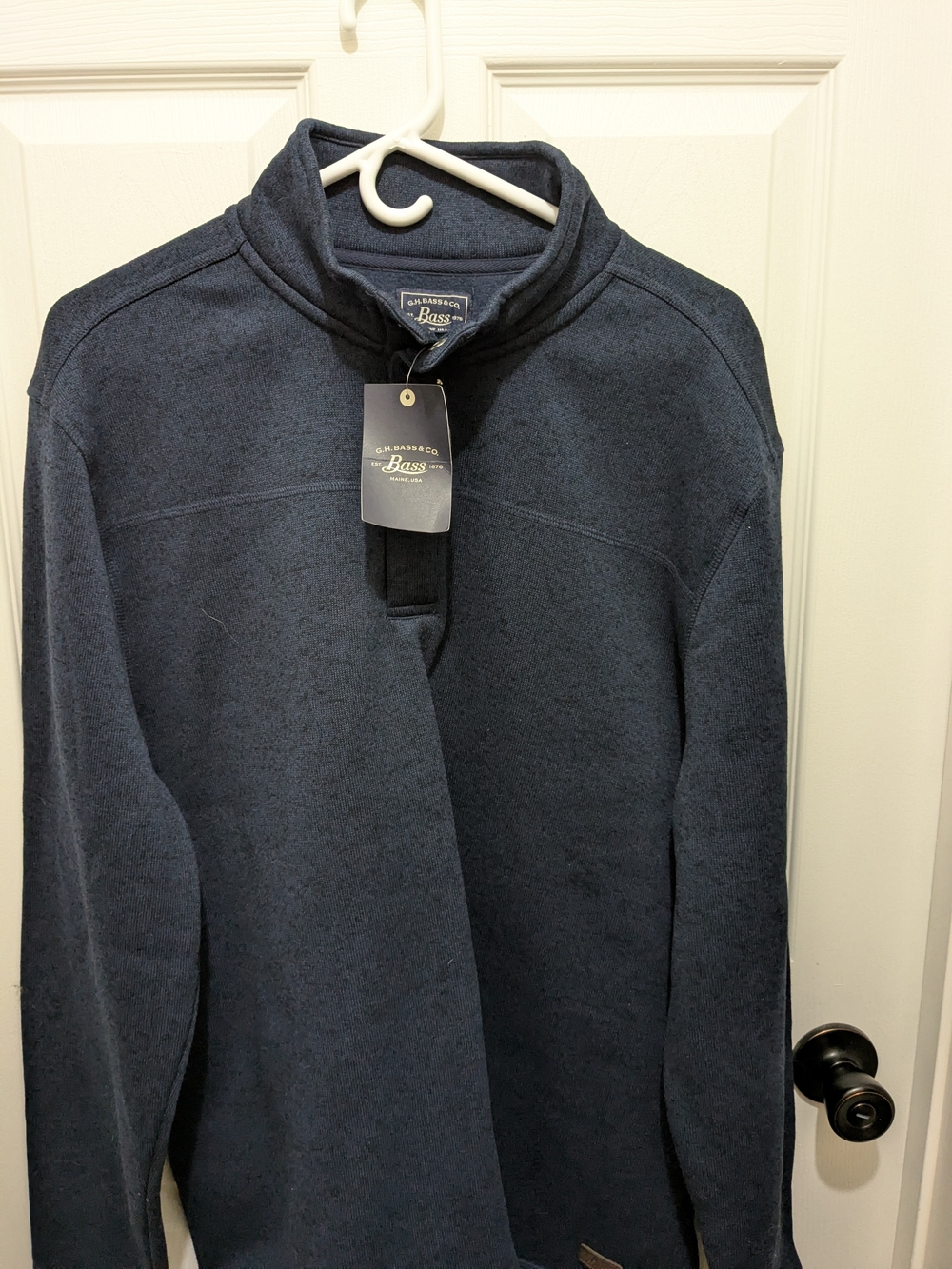 Bass Men's Navy Zip-Up Sweater